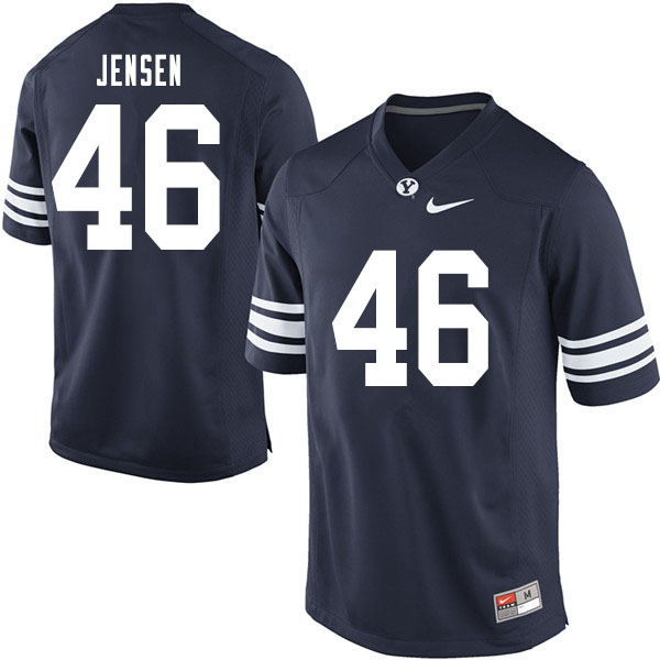 Men #46 Drew Jensen BYU Cougars College Football Jerseys Sale-Navy